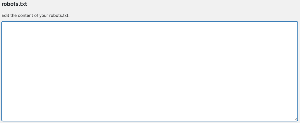 Yoast robots.txt setting