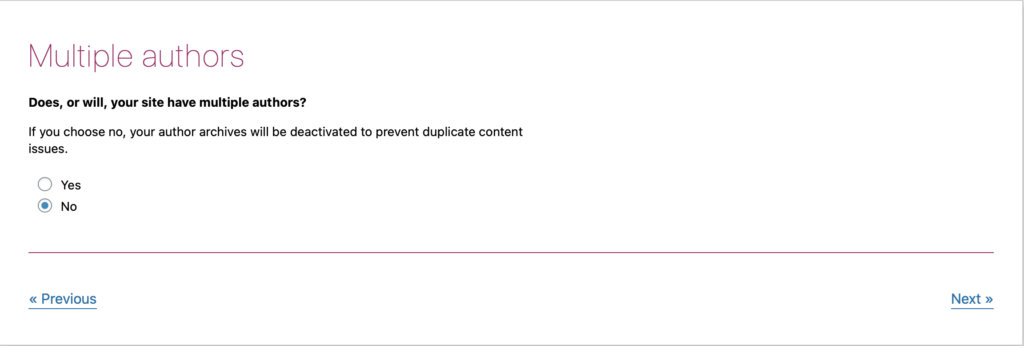 Yoast setting for authors