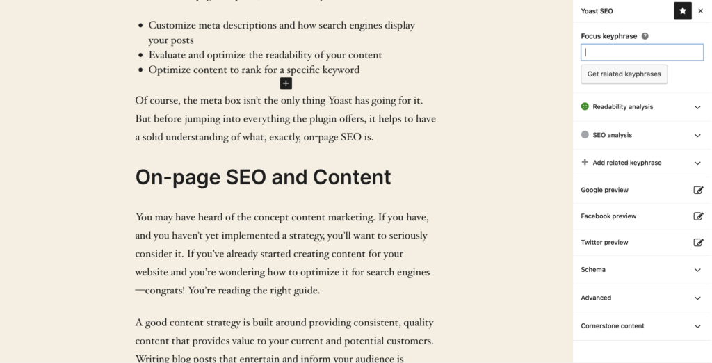 Yoast blog post preview