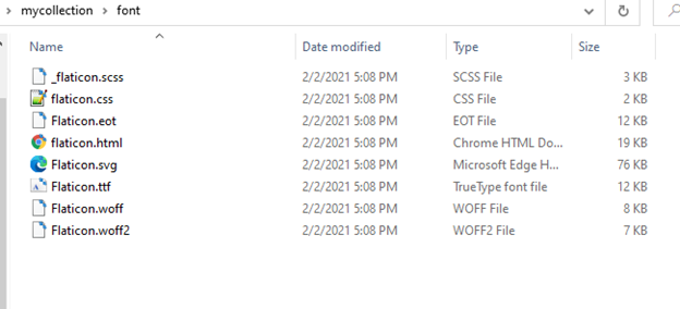 flaticon collection zip extract