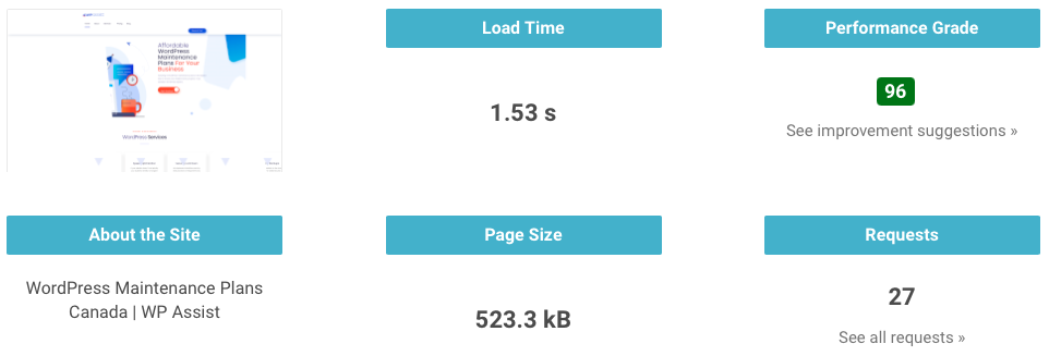 website speed test