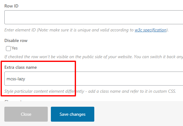 add mcss-lazy class to WPBakery