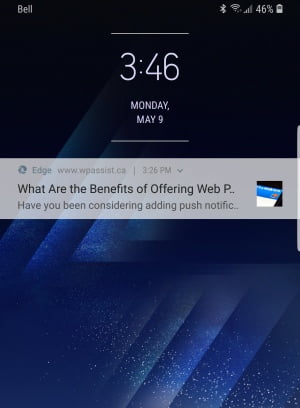 push notification on mobile device