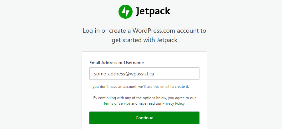 jetpack wordpress com login
